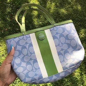 BLUE VINTAGE COACH BAG, DEADSTOCK
